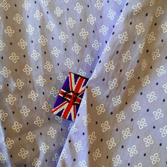 English Laundry Blue Patterned Dress Shirt - Picture 4 of 10